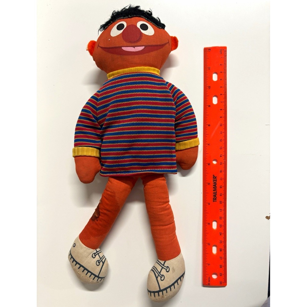 Vintage Knickerbocker Sesame Street Ernie Doll 18 Inch Plush Toy
